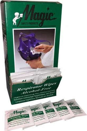 Magic - Respirator Wipes - ST100DN, 8"x5" - Benzalkonium Chloride - Alcohol Free