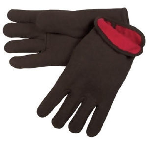 MCR Safety Cotton Jersey Gloves Red Fleece Lined Open Wrists - All
