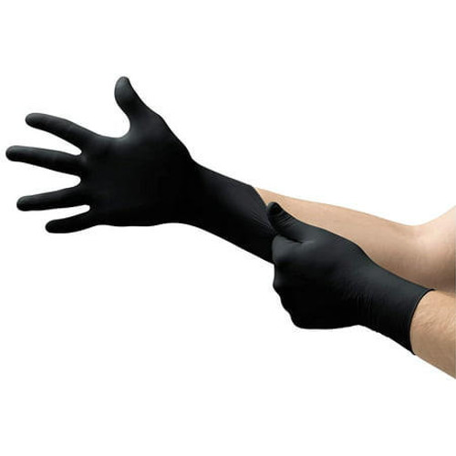 Ansell Microflex N64 Onyx Large Disposable Nitrile Black Medical/Exam Gloves - 1 000pk