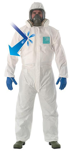 Ansell - Coverall - 682000 - Alphatec - White - Bound Seam - Collared - Elastic Wrst/Ankl