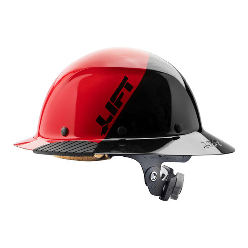 LIFT Safety HDF50-20RD DAX Hard Hat - Full Brim - Gloss Red/Black - Fiber Resin - 6-Point Suspension - Type 1 Class G