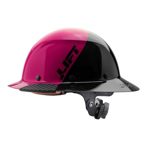 LIFT Safety HDF50-21PK DAX Hard Hat - Full Brim - Pink/Black - Fiber Resin - 6-Point Suspension - Type 1 Class G