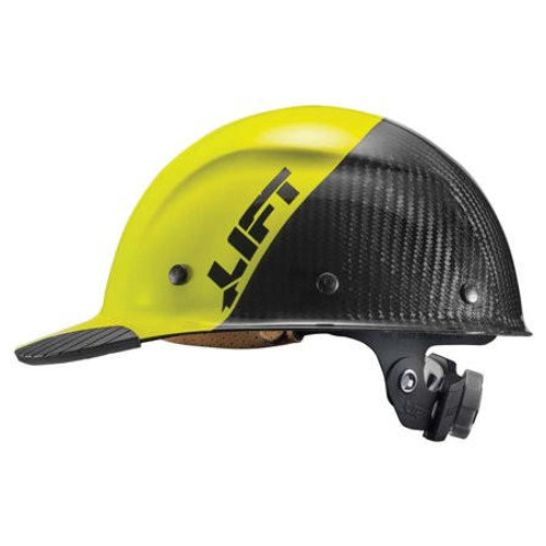 LIFT Safety HDC50C-19HC DAX Hard Hat - Front Brim - Yellow/Black - Carbon Fiber - 6-Point Suspension - Type 1 Class C