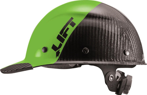 LIFT Safety HDC50C-20GC DAX Hard Hat - Front Brim - Lime Green/Black - Carbon Fiber - 6-Point Suspension - Type 1 Class C