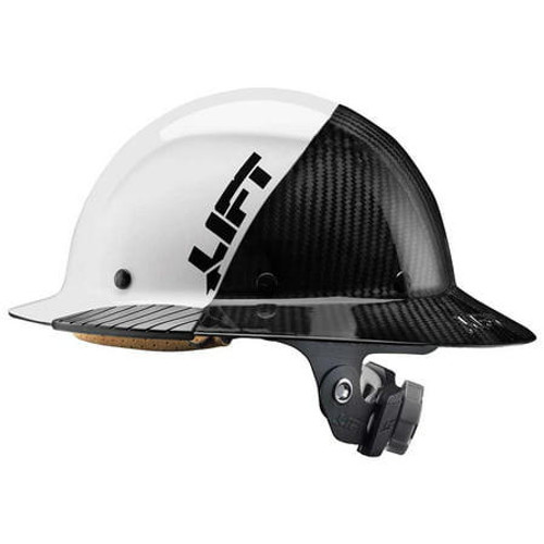 LIFT Safety HDF50C-19WC DAX Hard Hat - Full Brim - White/Black - Carbon Fiber - 6-Point Suspension - Type 1 Class C