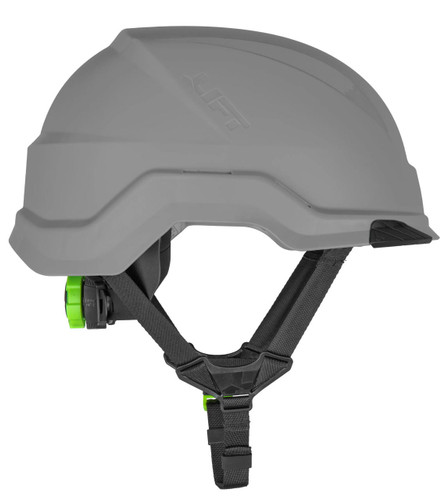 LIFT Safety HRX-22YE2 Radix Safety Helmet - Front Brim - Gray - 4-Point LUX Suspension - Magnetic Chin Strap - Type 2 Class C