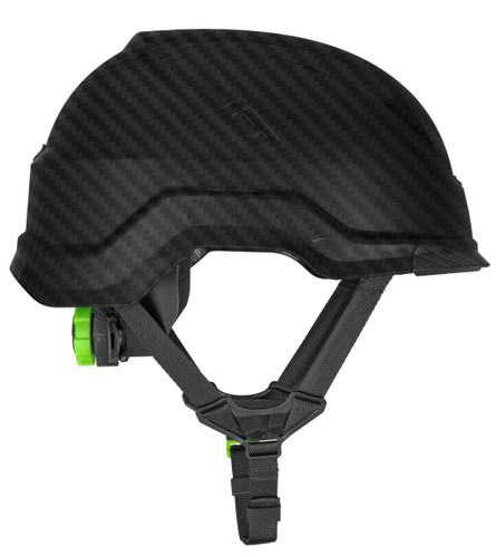 LIFT Safety HRX-22CKE2 Radix Safety Helmet - Front Brim - Black Carbon Matte - 4-Point LUX Suspension - Magnetic Chin Strap - Type 2 Class C