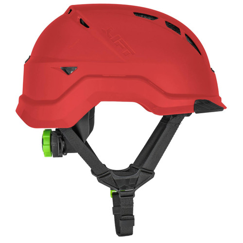 LIFT Safety HRX-22RC2 Radix Safety Helmet - Front Brim - Red - 4-Point LUX Suspension - Magnetic Chin Strap - Vented - Type 2 Class C