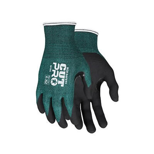 MCR Safety Cut Pro Hypermax Fiber/Nitrile Work Gloves, XS, A2 Cut Level, Green/Black, Pair (96782XS) | Quill