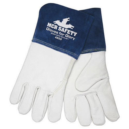 MCR Safety MIG/TIG Welding Gloves, Goatskin Palm, L, PR