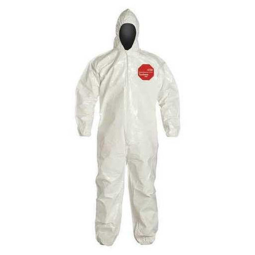 Dupont DUPONT SL127BWH2X001200 Hooded Tychem 4000 Coverall, Bound,2XL, PK12