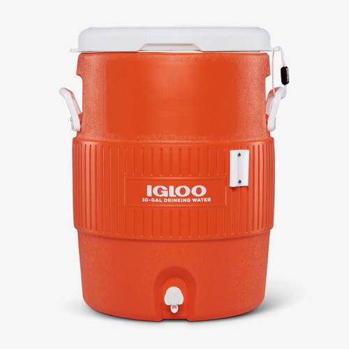 Igloo - Cooler - 42021 - Cup Dispensing - 10gal - Orange/White - With Cup Dispenser