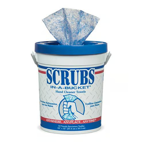 ITW Brands ITW ProBrands 42272 Wipes Scrubs-In-A-Bucket - Water-Less - Presaturated - 10"x12" - Citrus Solvent - Bucket
