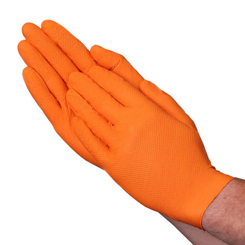 Vanguard - Nitrile Glove - A1GA62 - 8.0Mil - Orange - Diamond Grip - 100/Ds