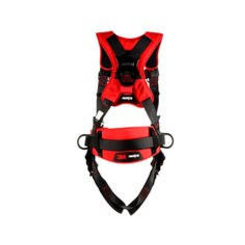 3M Fall Protection 3M Harness Protecta P200 - 1161225 - Xl - Comfort Construction Style Positiong/Climbing - Blk/Red - Back/Front/Side Fixed D-Ring - Back/Hip Padding - TB Legs - QC Chest - Easy-Link SRL Adapter - 420lb