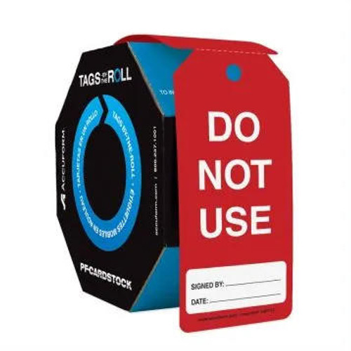Accuform Signs Accuform TAR717 Tags By-The-Roll: Do Not Use - Bright Red - PF-Cardstock