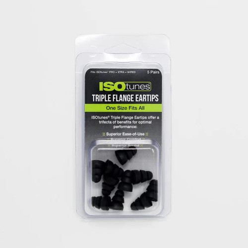 ISOtunes IT-54 Triple Flange Eartips Replacement Pack - Universal Size - (5 Pair Pack)