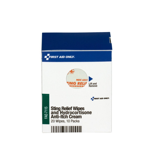 First Aid Only 20 Sting Relief Wipes and 10 Hydrocortisone Packets - 30ct