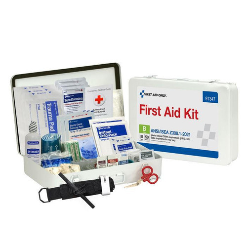 First Aid Only 91347 50 Person ANSI B Metal First Aid Kit - ANSI 2021 Compliant