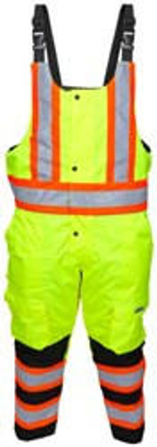 MCR Safety MCR Winter Insulated Bibs - VT38BP - Vortex - Hi-Vis Lime/Orange - Poly/PU - Full Zip - 6 Pockets
