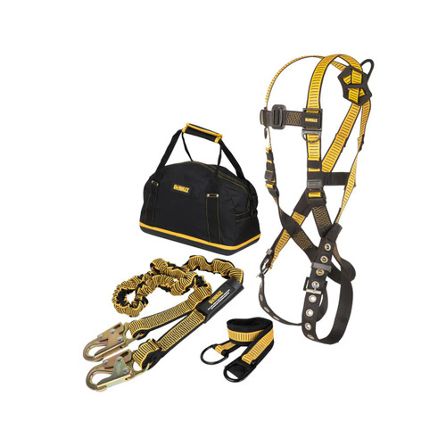 Dewalt DEWALT Fall Protection Compliance kit includes D1000 Harness with TB Legs -  a 6 Ft Lanyard and a 3 Ft Web Anchor Strap -  in a Carrying Bag 