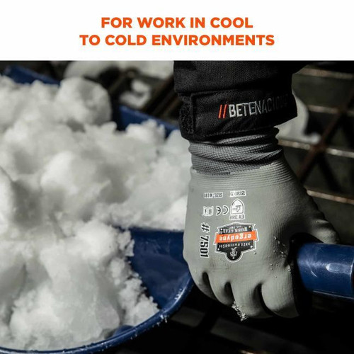 Ergodyne Corporation Ergodyne Waterproof Winter Work Glove - 7501 - Proflex - Black Nitrile Sandy Foam Palm - Gray HPPE Full Coat Latex Shell - 10g Acrylic Fleece Liner 