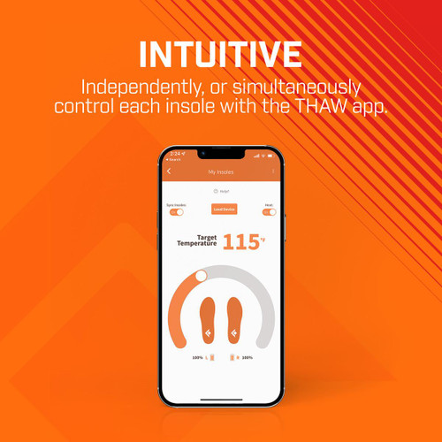  THAW Rechargeable Heated Insoles - App-Controlled Warming 