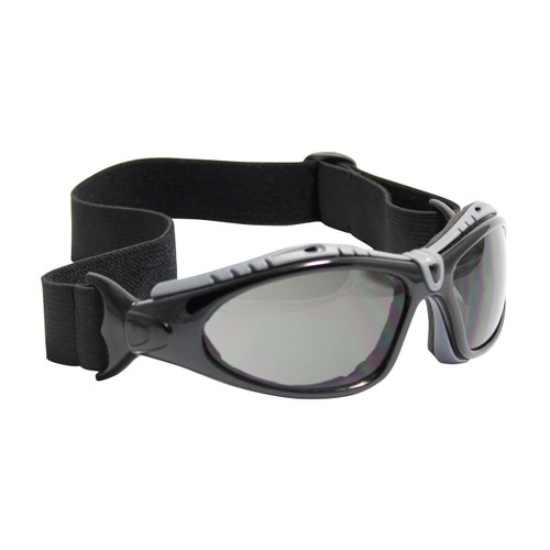 Protective Industrial Products PIP® Fuselage™ 250-50-0521 Full Frame Safety Glasses with Black Frame, Foam Padding, Gray Lens and Anti-Scratch / FogLess® 3Sixty™ Coating 