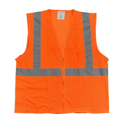 Protective Industrial Products PIP® 302-0702Z ANSI Type R Class 2 Two Pocket Zipper Mesh Vest 
