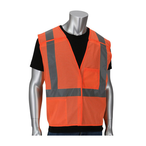 Protective Industrial Products PIP® 302-V205 ANSI Type R Class 2 Dual Sized Value Mesh Breakaway Vest 