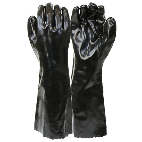 Protective Industrial Products PIP® 1087 PVC Dipped Glove with Interlock Liner and Smooth Finish - 18" Length 
