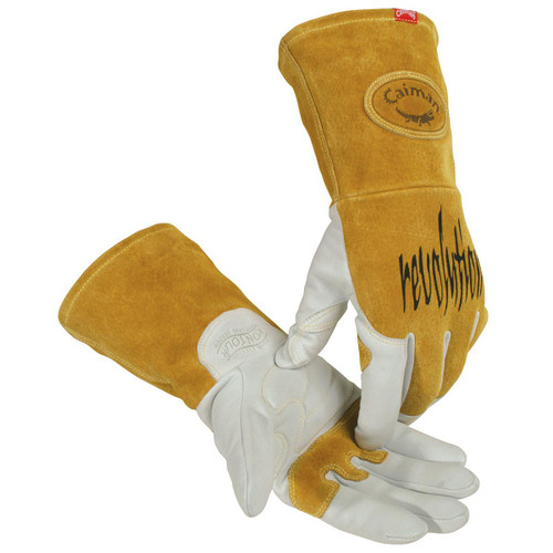 Protective Industrial Products PIP® Caiman® 1868 Premium Goat Grain TIG/MIG Welder's Gloves with Split Cowhide Back - FR Insulated Back 