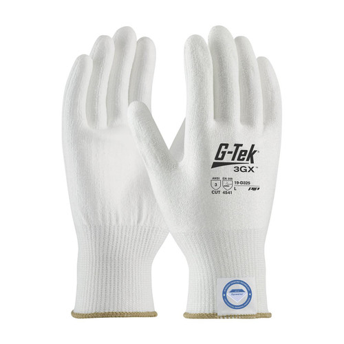 Protective Industrial Products PIP® G-Tek® 3GX® 19-D325 Seamless Knit Dyneema® Diamond Blended Glove with Polyurethane Coated Flat Grip on Palm & Fingers 