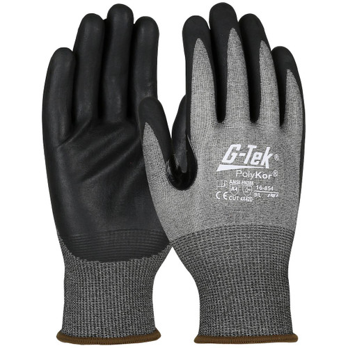 Protective Industrial Products PIP® G-Tek® PolyKor® 16-854 Seamless Knit PolyKor® Blended Glove with Nitrile Coated Foam Grip on Palm & Fingers - Touchscreen Compatible - 18 Gauge 