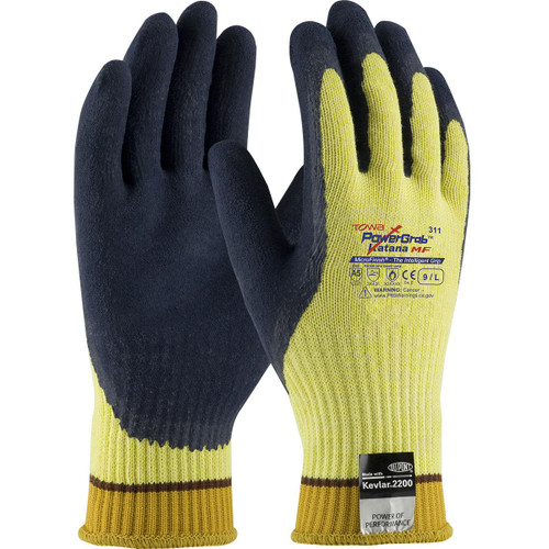 Protective Industrial Products PIP® PowerGrab™ Katana 09-K1700 Seamless Knit DuPont™ Kevlar® / Steel Glove with Latex Coated MicroFinish Grip on Palm & Fingers 