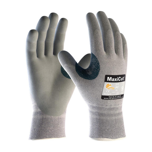 Protective Industrial Products PIP® MaxiCut® 19-D470 Seamless Knit Dyneema® / Engineered Yarn Glove with Nitrile Coated MicroFoam Grip on Palm & Fingers 