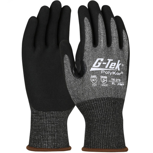 Protective Industrial Products PIP® G-Tek® PolyKor® X7™ 16-278 Seamless Knit PolyKor® X7™ Blended Glove with Nitrile Coated MicroSurface Grip on Palm & Fingers - Touchscreen Compatible 