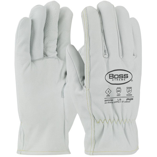Protective Industrial Products PIP® Boss® Xtreme 09-K3750 AR/FR Top Grain Goatskin Leather Drivers Glove with DuPont™ Kevlar® Lining - Straight Thumb 
