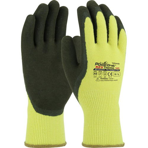 Protective Industrial Products PIP® PowerGrab™ KEV Thermo 09-K1350 Seamless Knit DuPont™ Kevlar® / Acrylic Glove with Latex Coated MicroFinish Grip on Palm & Fingers 