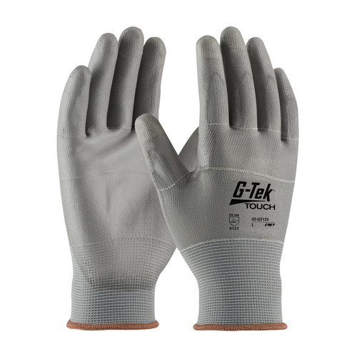 Protective Industrial Products PIP® G-Tek® Touch 33-GT125 Seamless Knit Nylon/Polyester Glove with Polyurethane Coated Flat Grip on Palm & Fingers - Touchscreen Compatible 