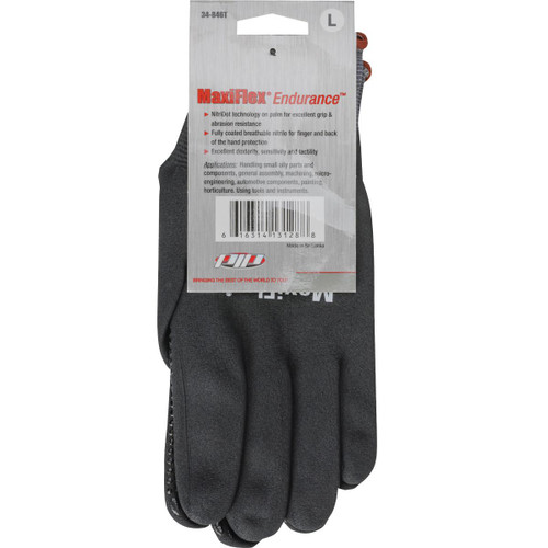 Protective Industrial Products PIP® MaxiFlex® Endurance™ 34-846T Seamless Knit Nylon Glove with Nitrile Coated MicroFoam Grip on Full Hand - Micro Dot Palm - Touchscreen Compatible 
