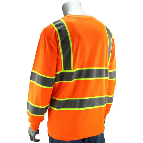 Protective Industrial Products PIP® 313-1345 ANSI Type R Class 3 Two-Tone Long Sleeve T-Shirt 