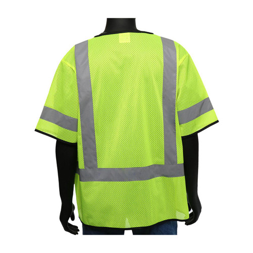 Protective Industrial Products PIP® Viz-Up™ 47302 ANSI Type R Class 3 Three Pocket Zipper Mesh Vest 