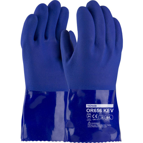 Protective Industrial Products PIP® XtraTuff™ 58-8658K Oil Resistant PVC Glove with DuPont™ Kevlar® Liner and Rough Grip 