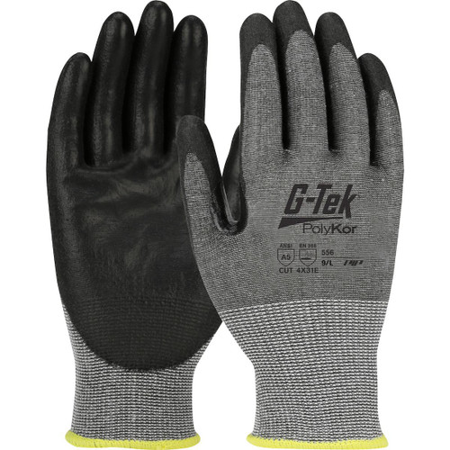 Protective Industrial Products PIP® G-Tek® PolyKor® 556 Seamless Knit PolyKor® Blended Glove with Polyurethane Coated Smooth Grip on Palm & Fingers - Touchscreen Compatible 