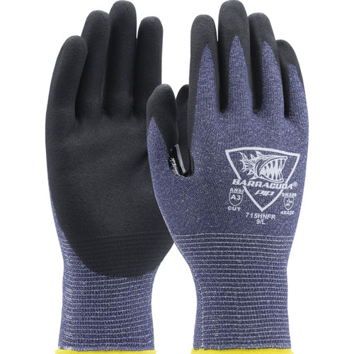 Protective Industrial Products PIP® Barracuda® 715HNFR Seamless Knit Polykor Blended Glove with Nitrile Coated Foam Grip on Palm & Fingers 