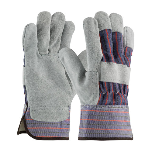 Protective Industrial Products PIP® 558F Economy Split Cowhide Leather Palm Glove with Fabric Back and Red Fleece Lining 