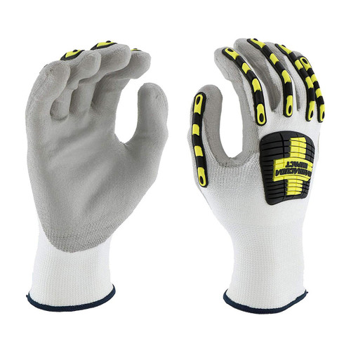 Protective Industrial Products PIP® Barracuda® 713HGWUB Seamless Knit HPPE Blended Glove with Impact Protection and Polyurethane Coated Palm & Fingers 
