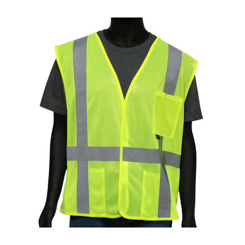 Protective Industrial Products PIP® Viz-Up™ 47217 ANSI Type R Class 2 FR Treated Three Pocket Mesh Vest 