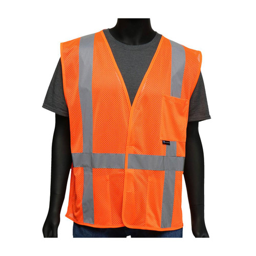 Protective Industrial Products PIP® Viz-Up™ 47218 ANSI Type R Class 2 FR Treated Three Pocket Mesh Vest 